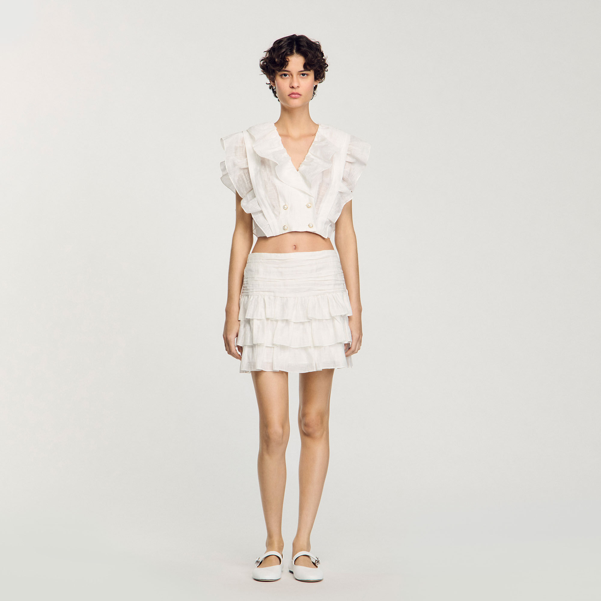 Kurzes Top mit Volants