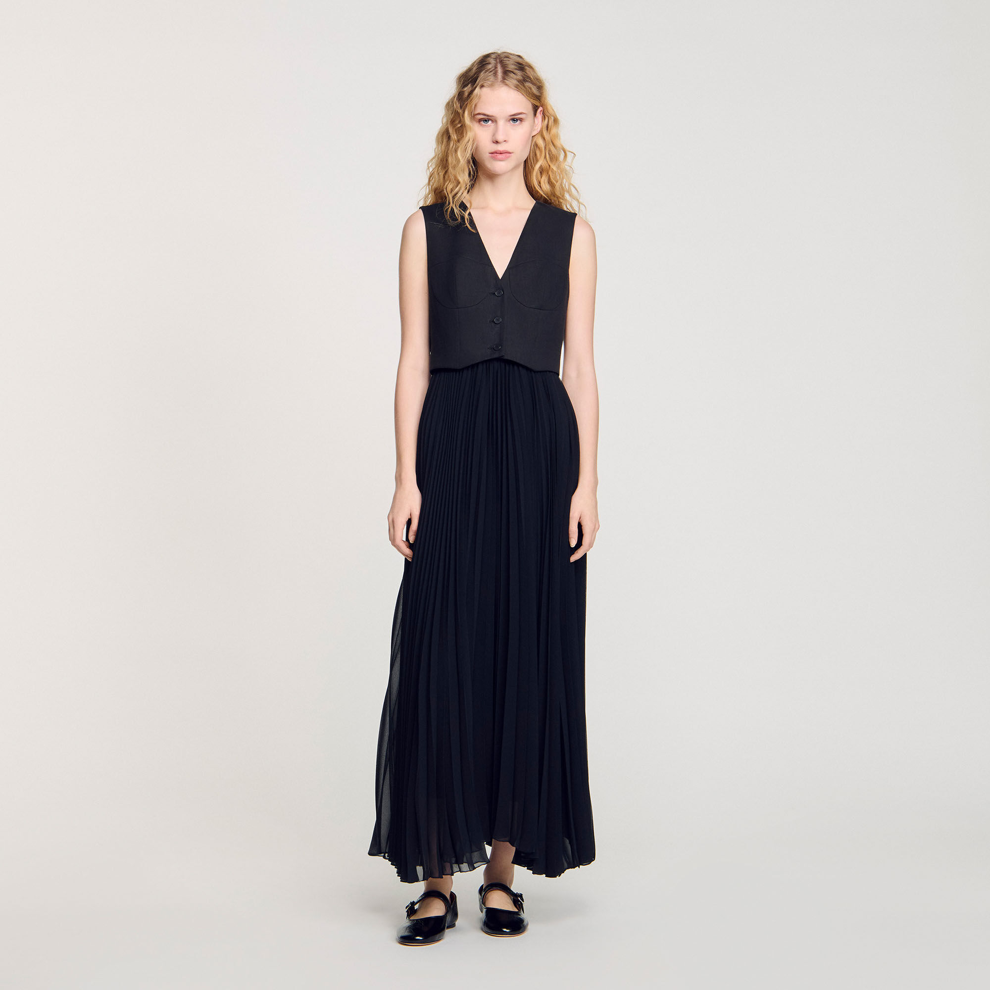 Langes Plisseekleid