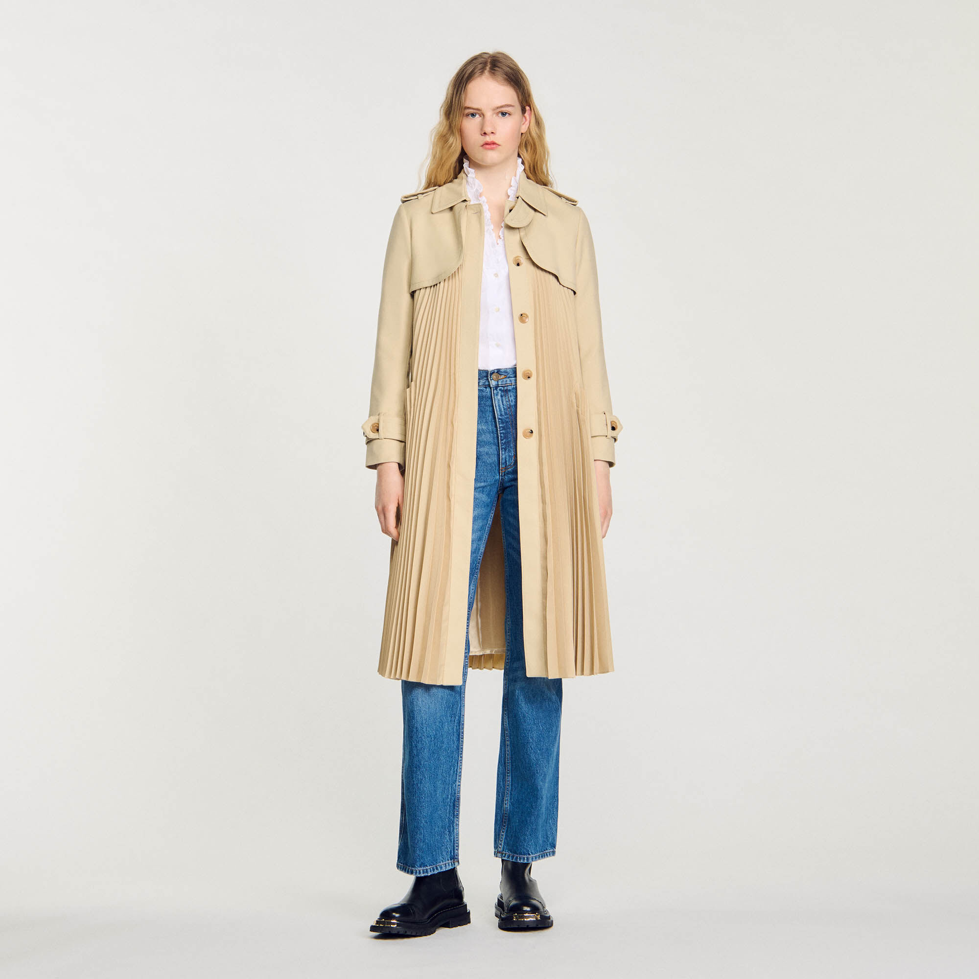 Trenchcoat mit Falte