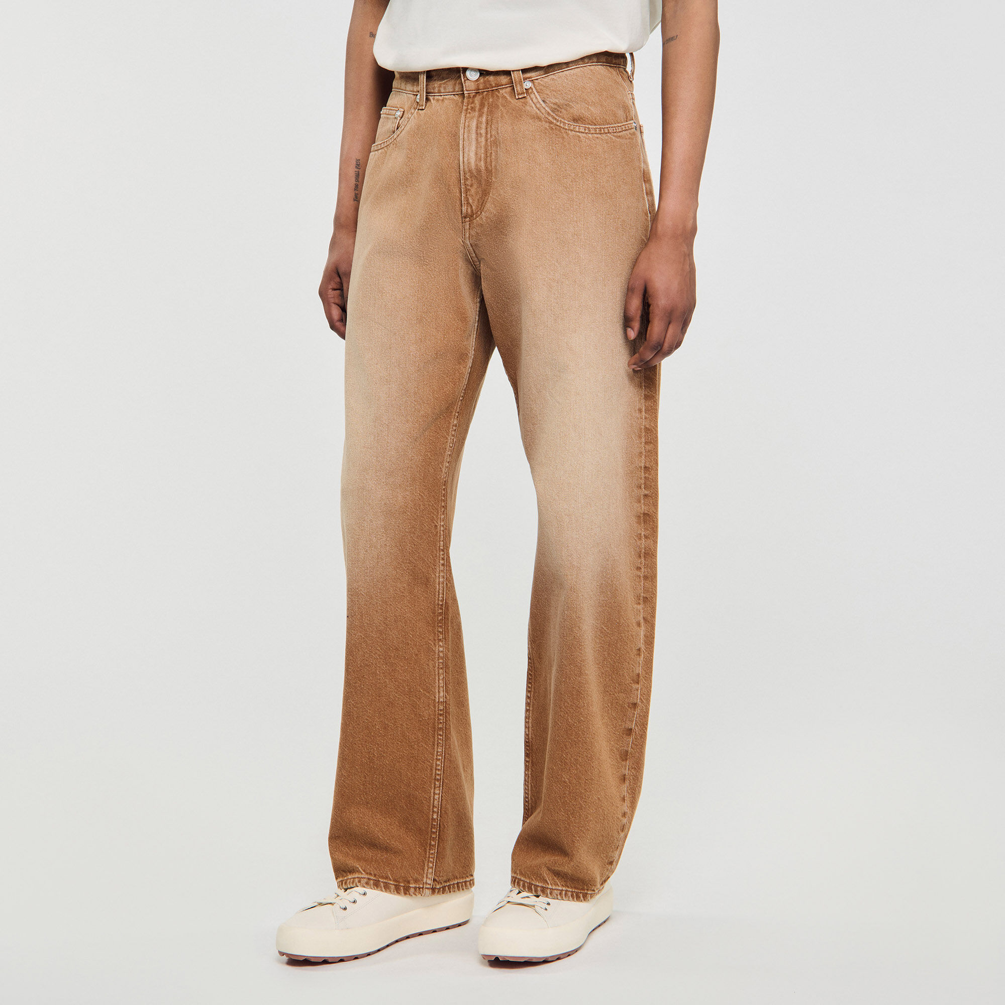 Verwaschene Baggy-Jeans aus Baumwolle