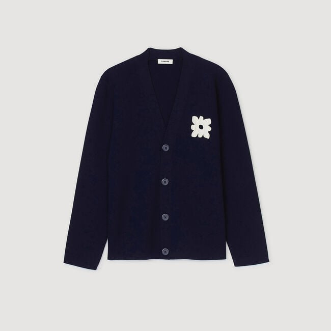 Cardigan mit Blumendetail