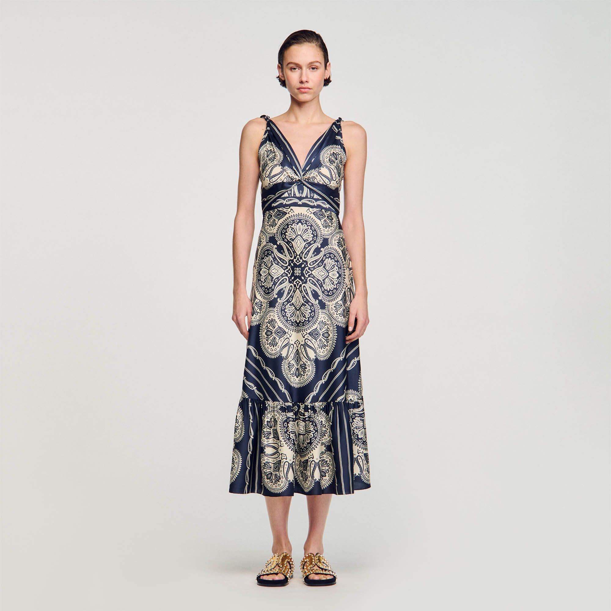 Sandro gold dress discount