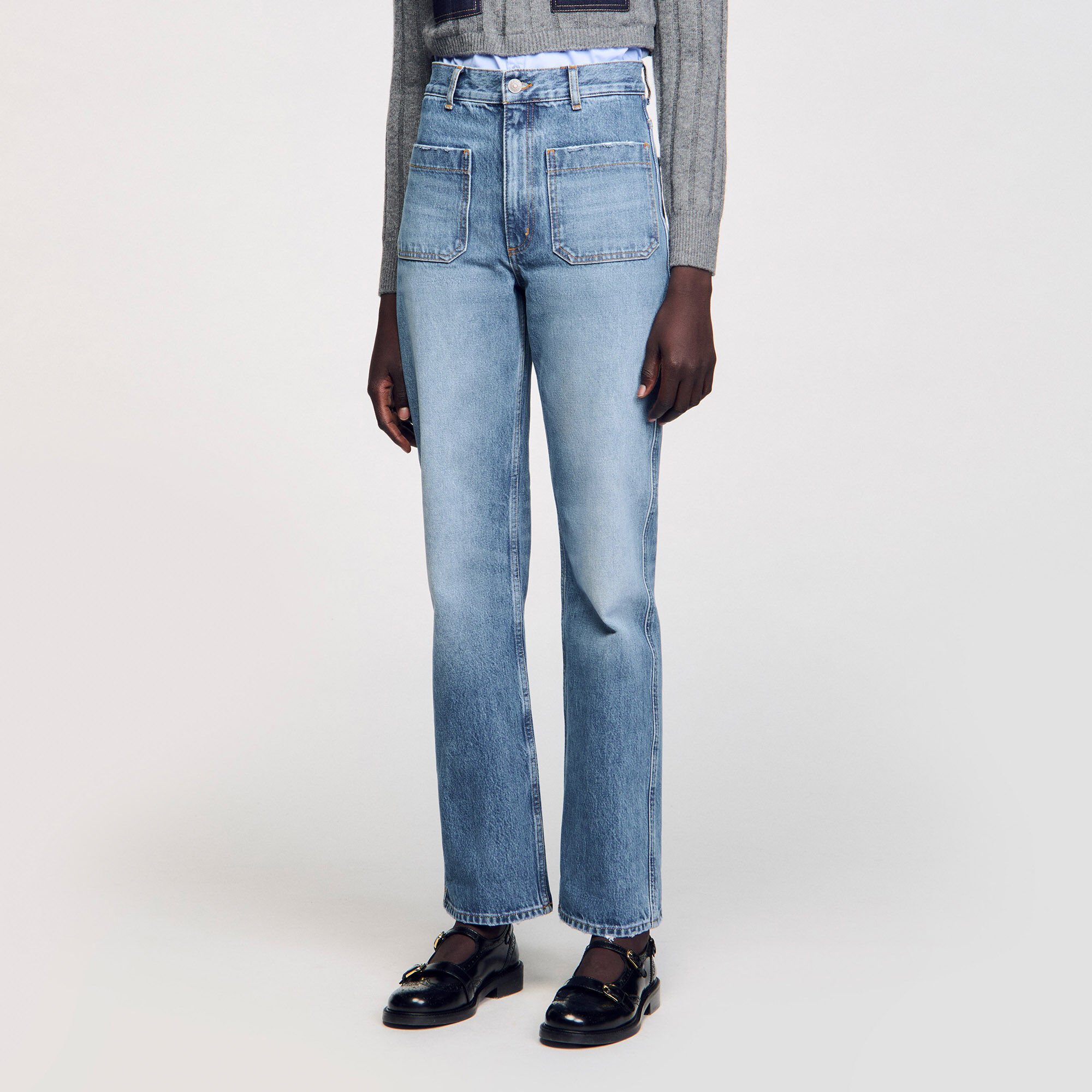Verwaschene Flared Jeans