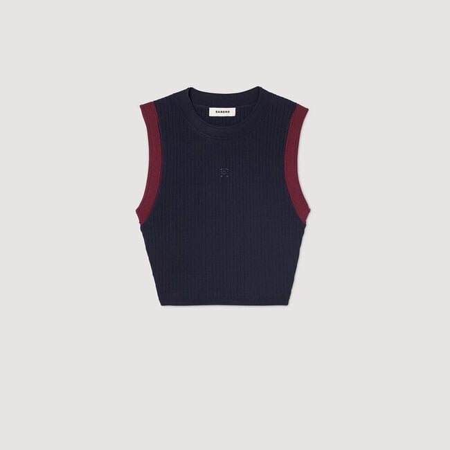 Zweifarbiges Stricktop
