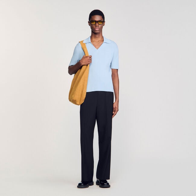 Poloshirt aus Rippstrick