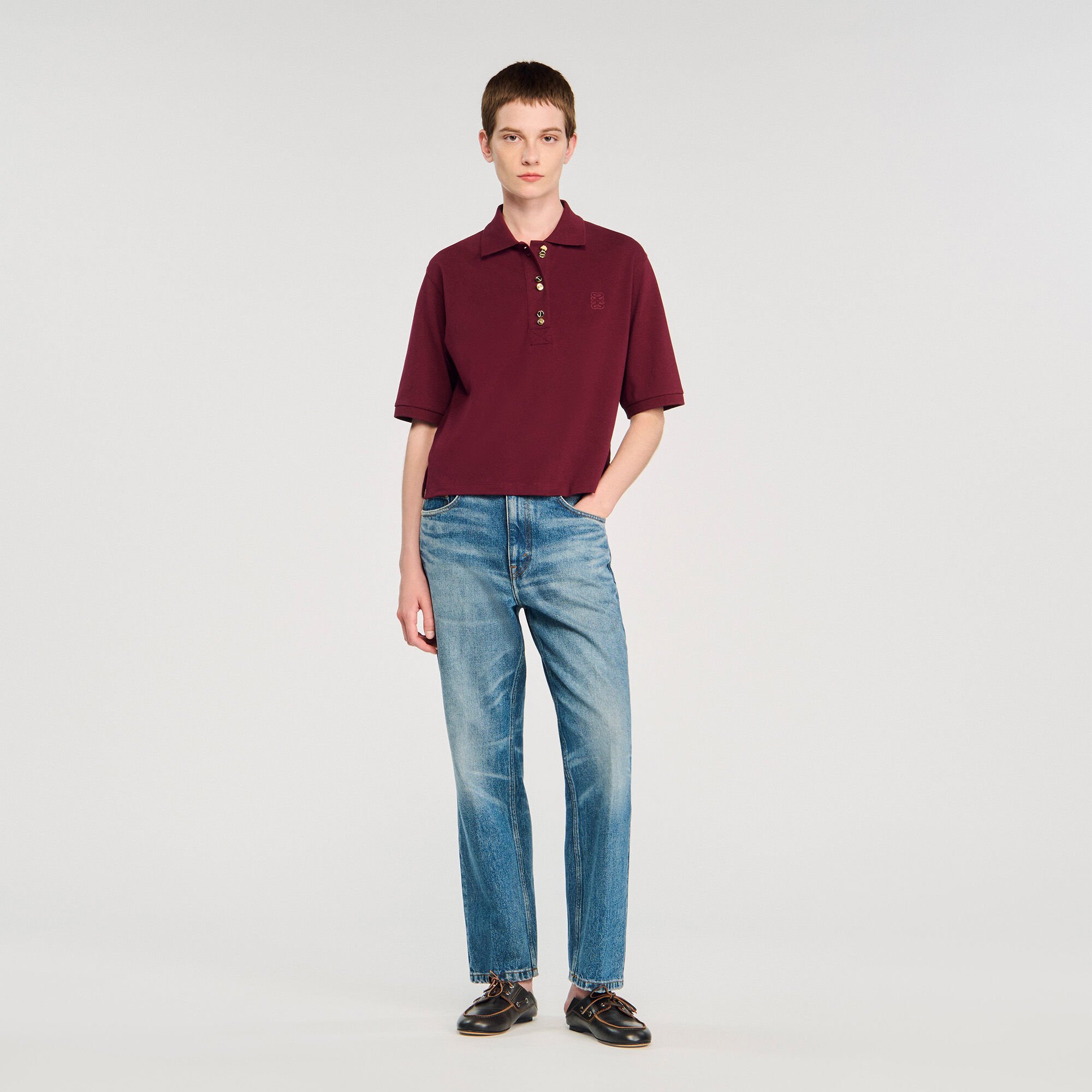 Poloshirt mit Zierknöpfen