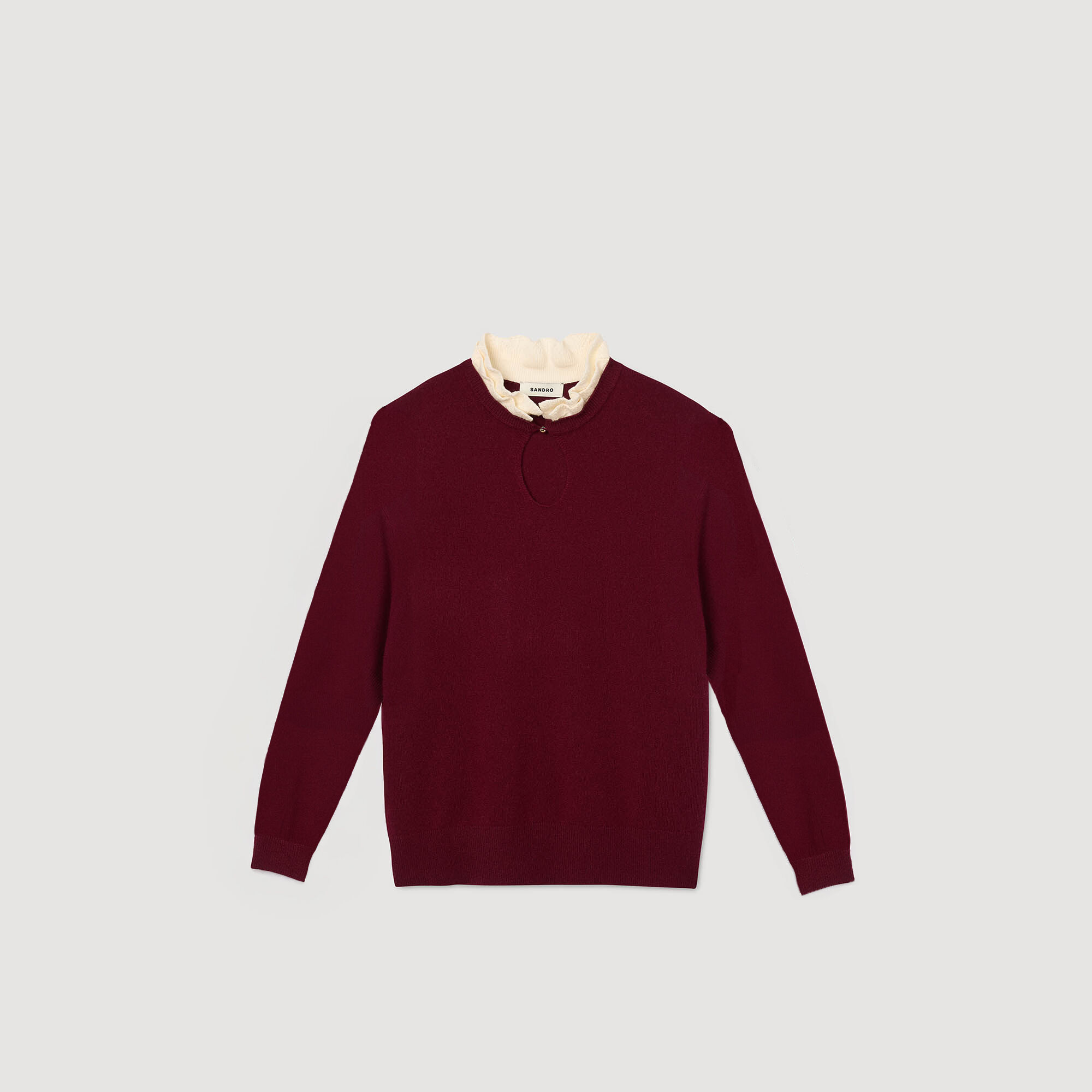 Pullover mit Rüschenkragen