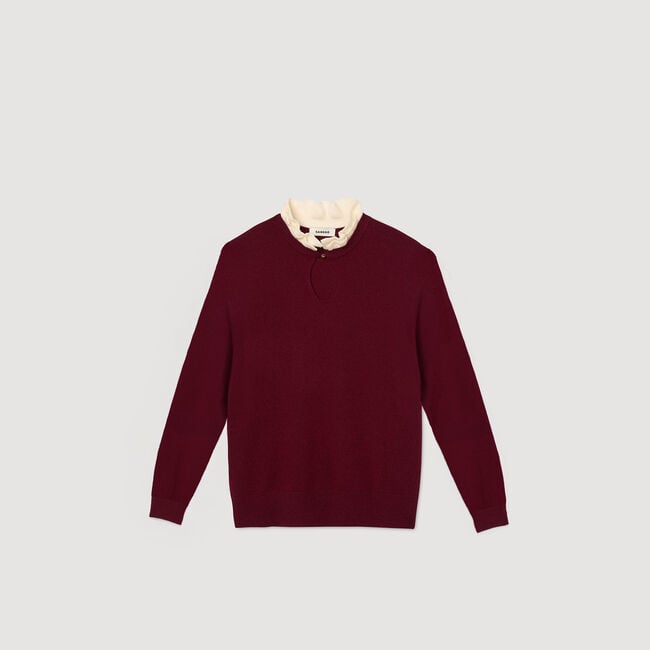Pullover mit Rüschenkragen