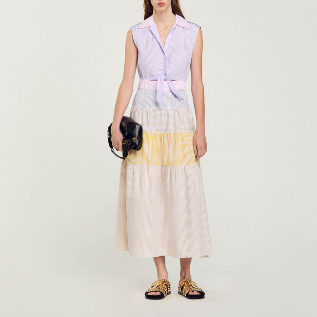 Langes Patchwork-Kleid