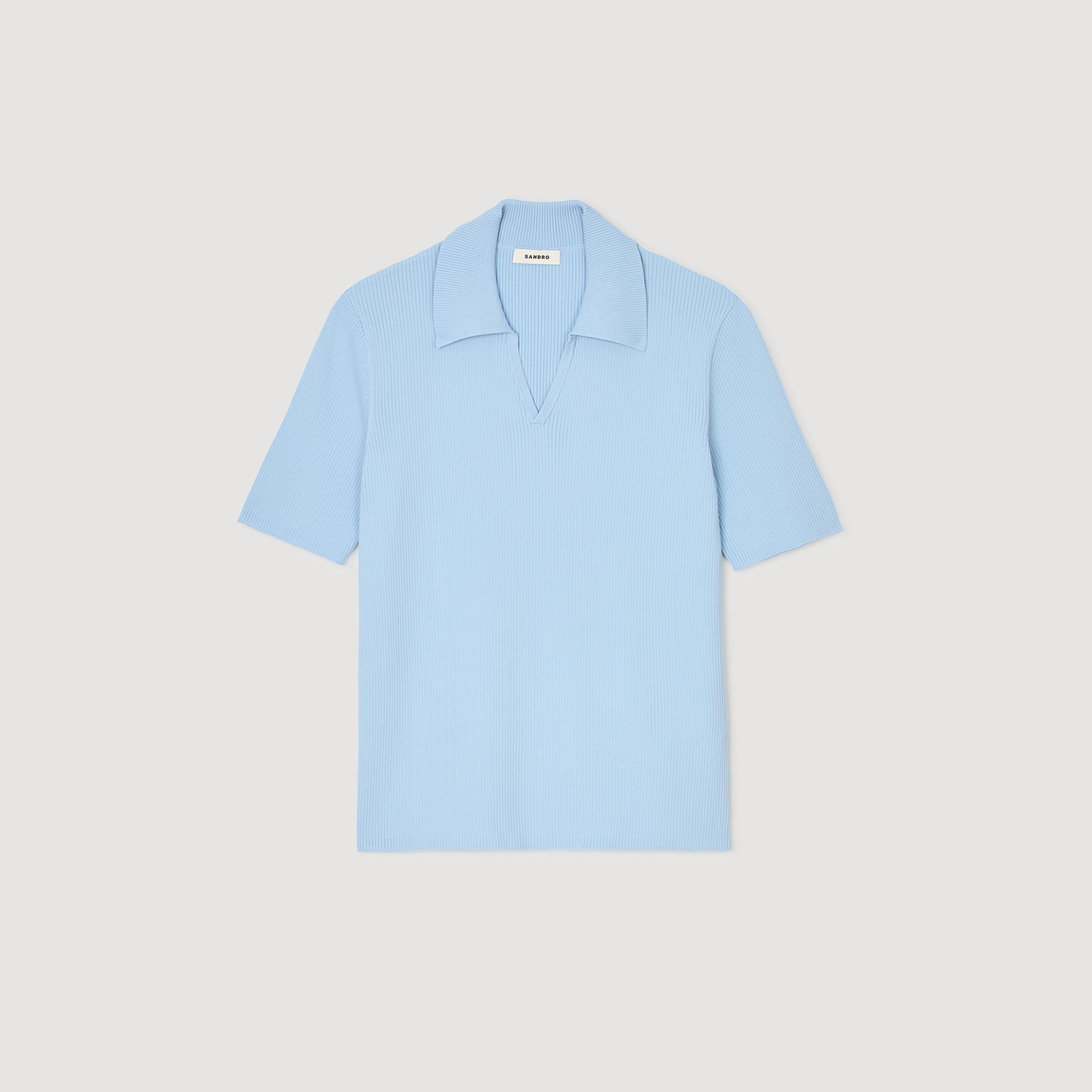 Poloshirt aus Rippstrick