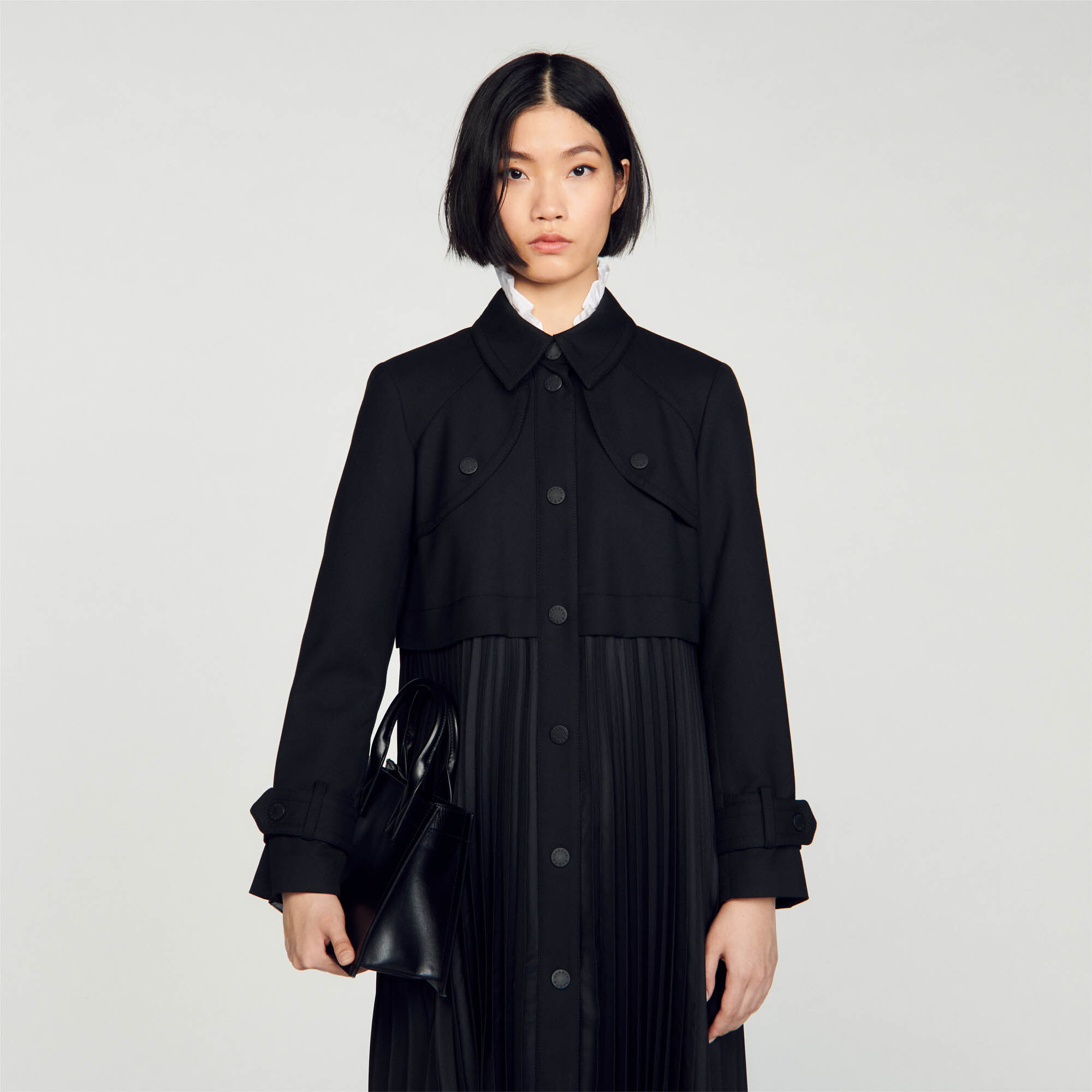 Plissierter Trenchcoat