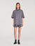 Gestreiftes Oversize-Hemd Strass