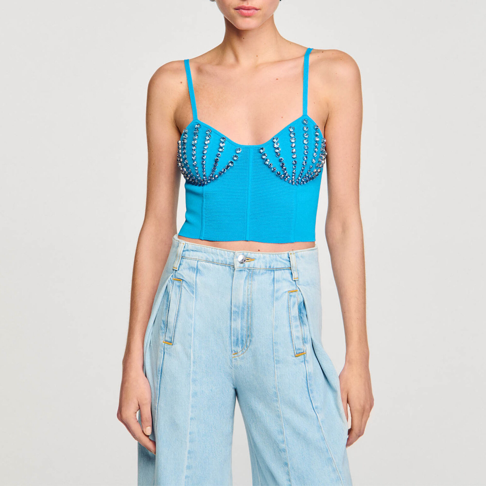 Bustier mit Strass in Muschelform