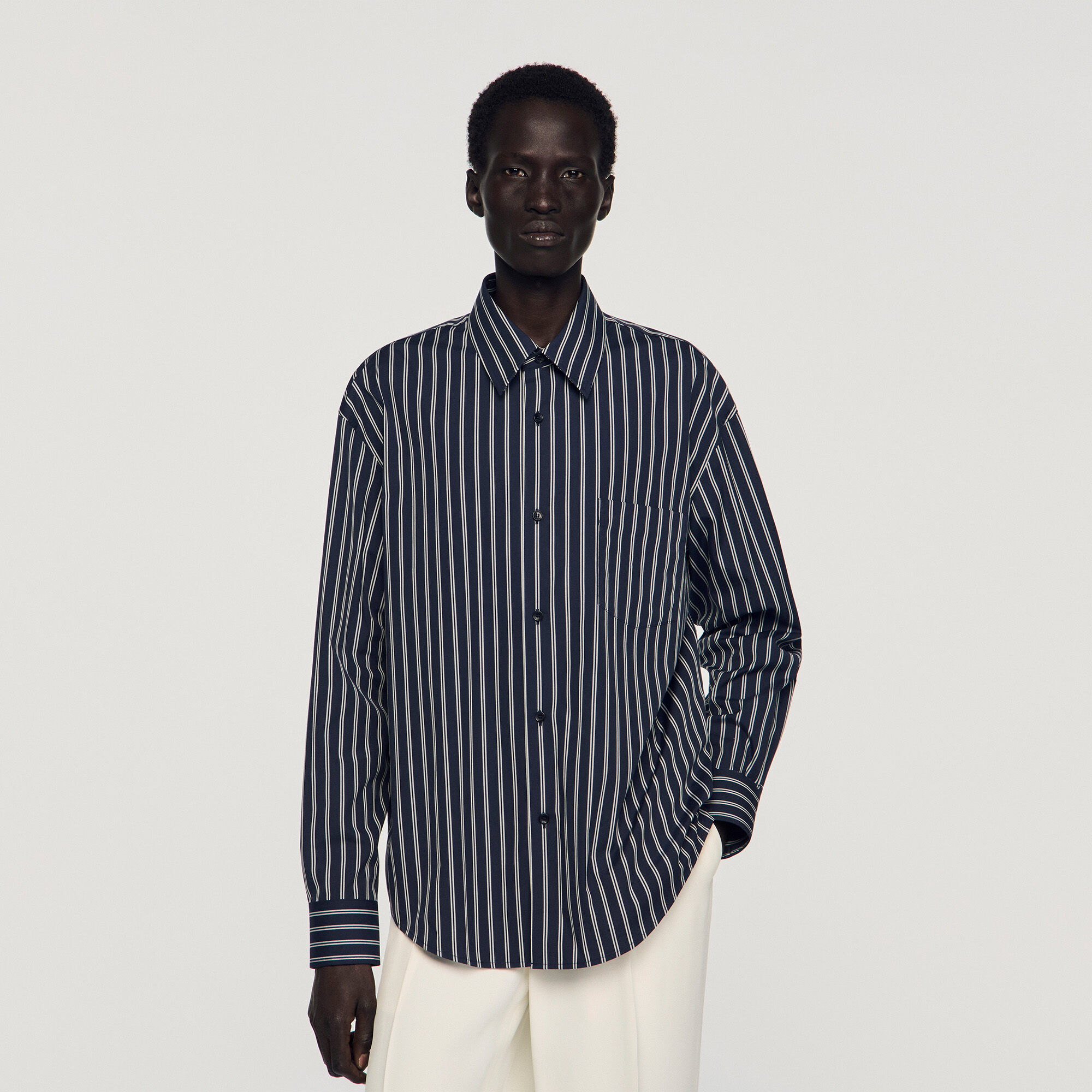 Gestreiftes Baumwollhemd
