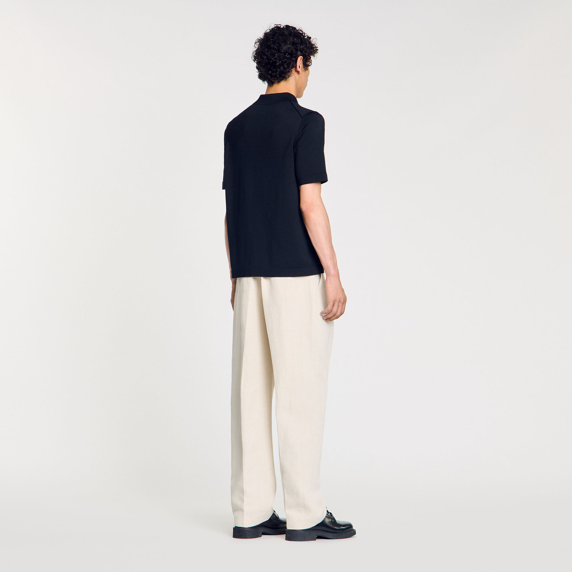 Poloshirt aus Strick mit Reißverschluss