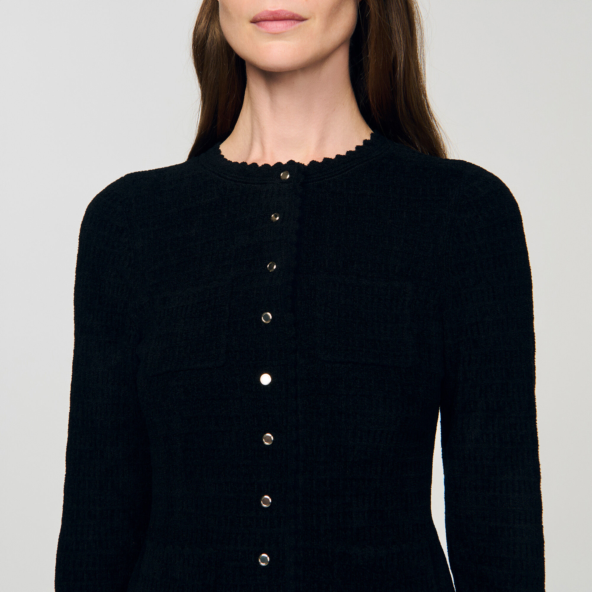 Langes Kleid aus Strukturstrick