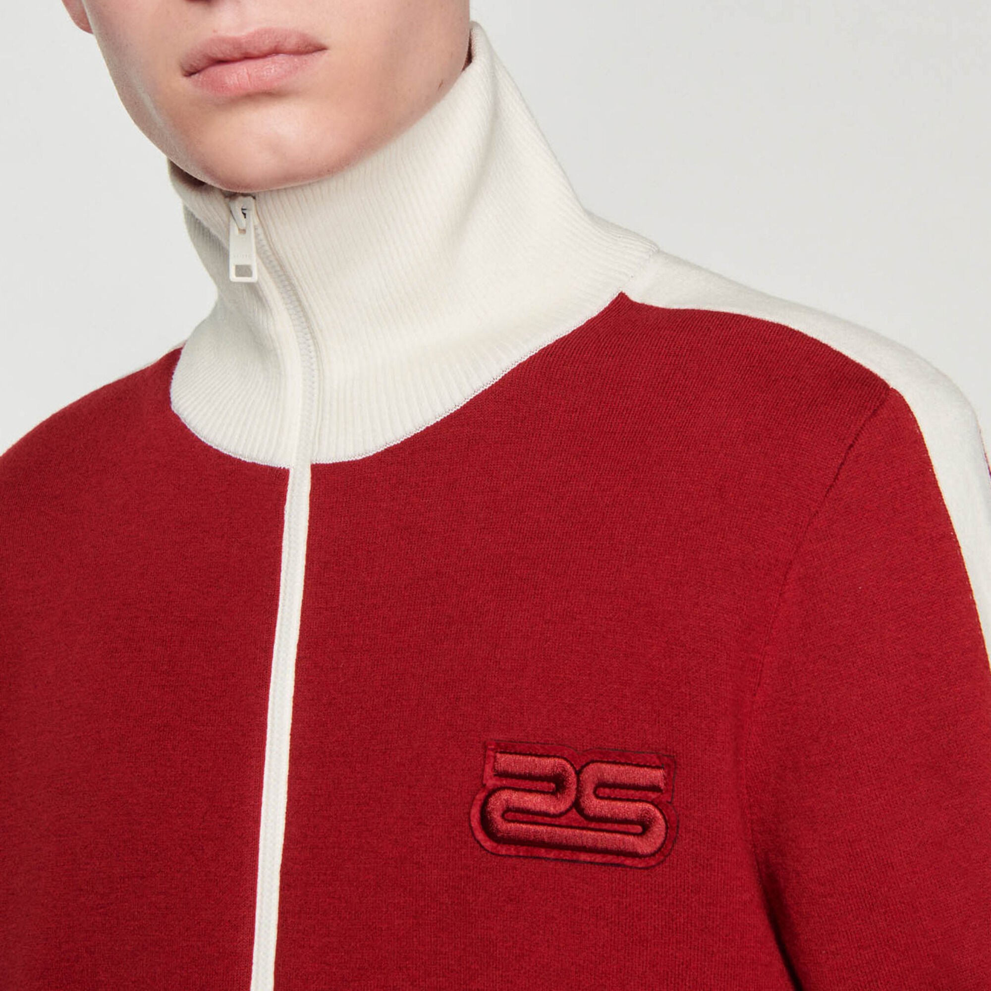 Zweifarbiger Strick-Cardigan