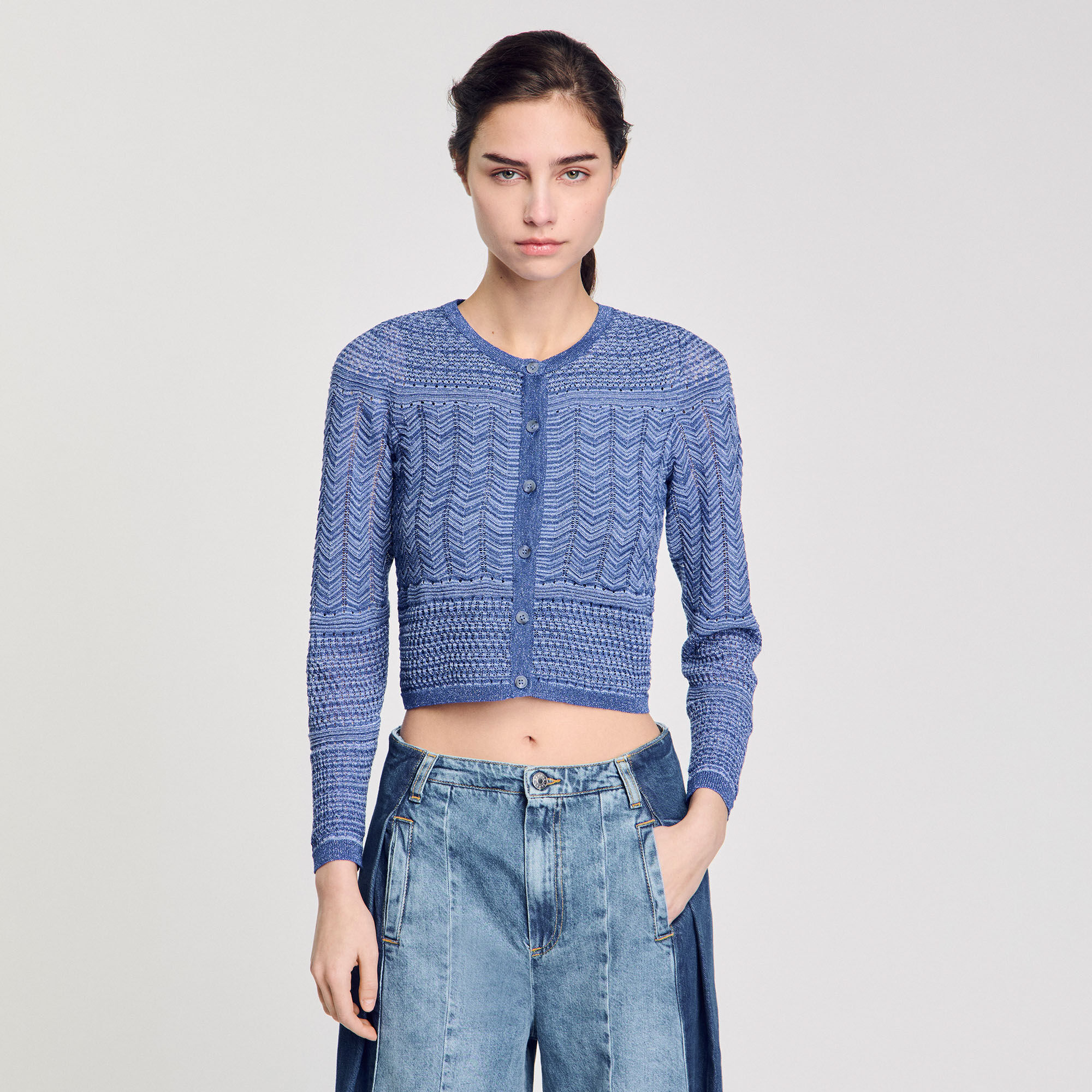 Cardigan aus glitzerndem Strick