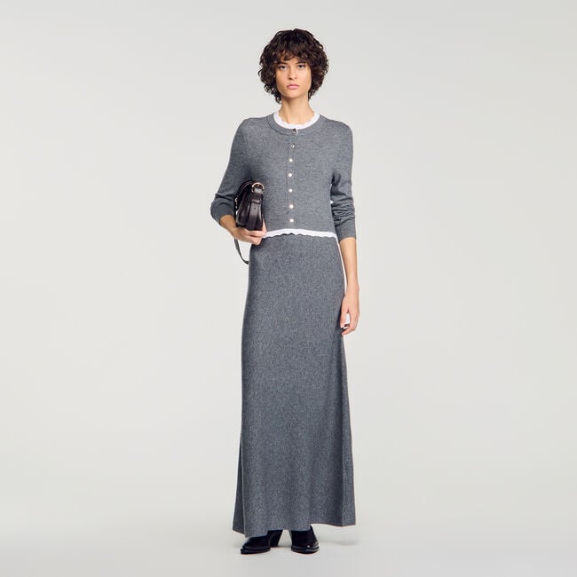 Langes Kleid im 2-in-1-Look - Damen | Sandro