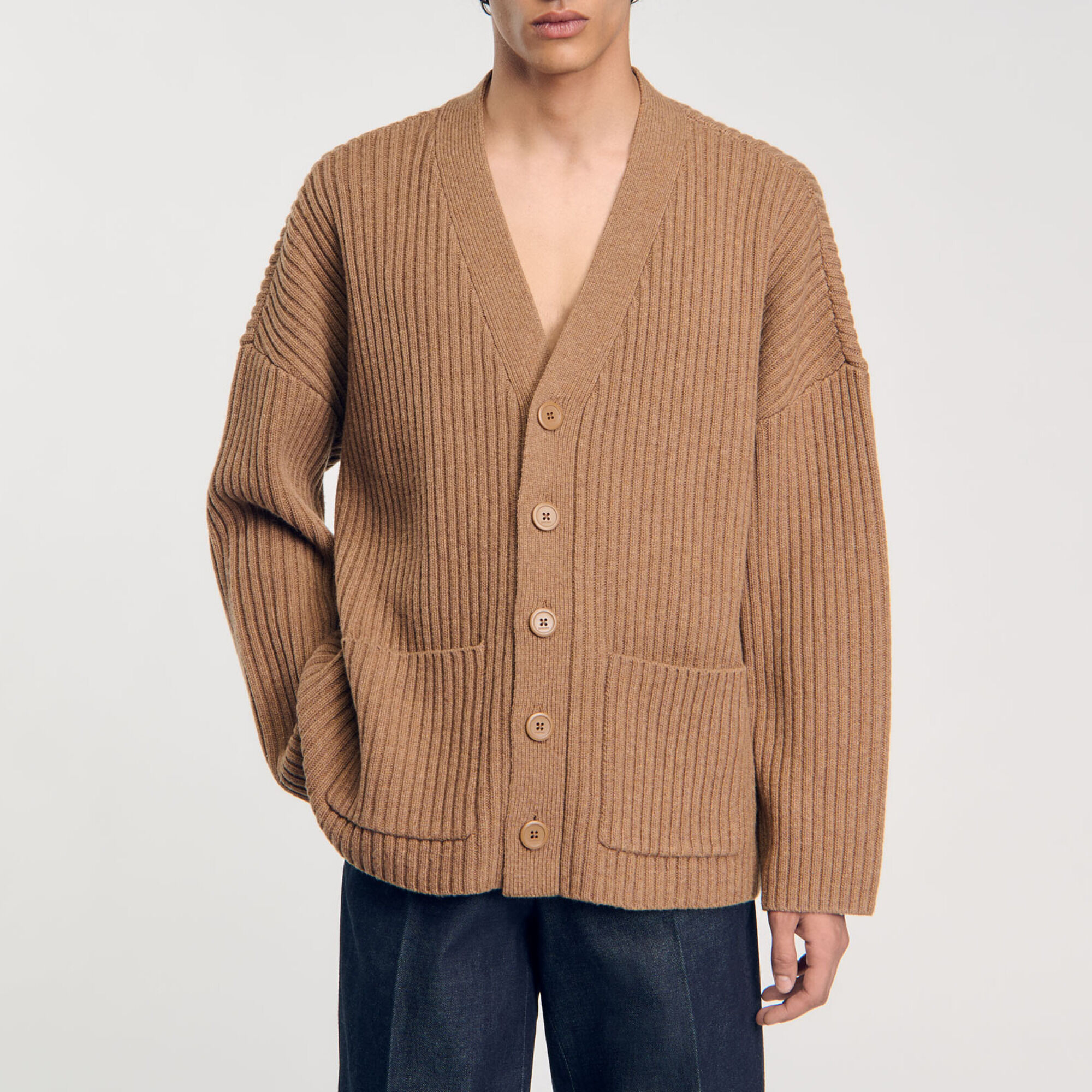 Oversize-Cardigan mit Rippenmuster - Herren | Sandro