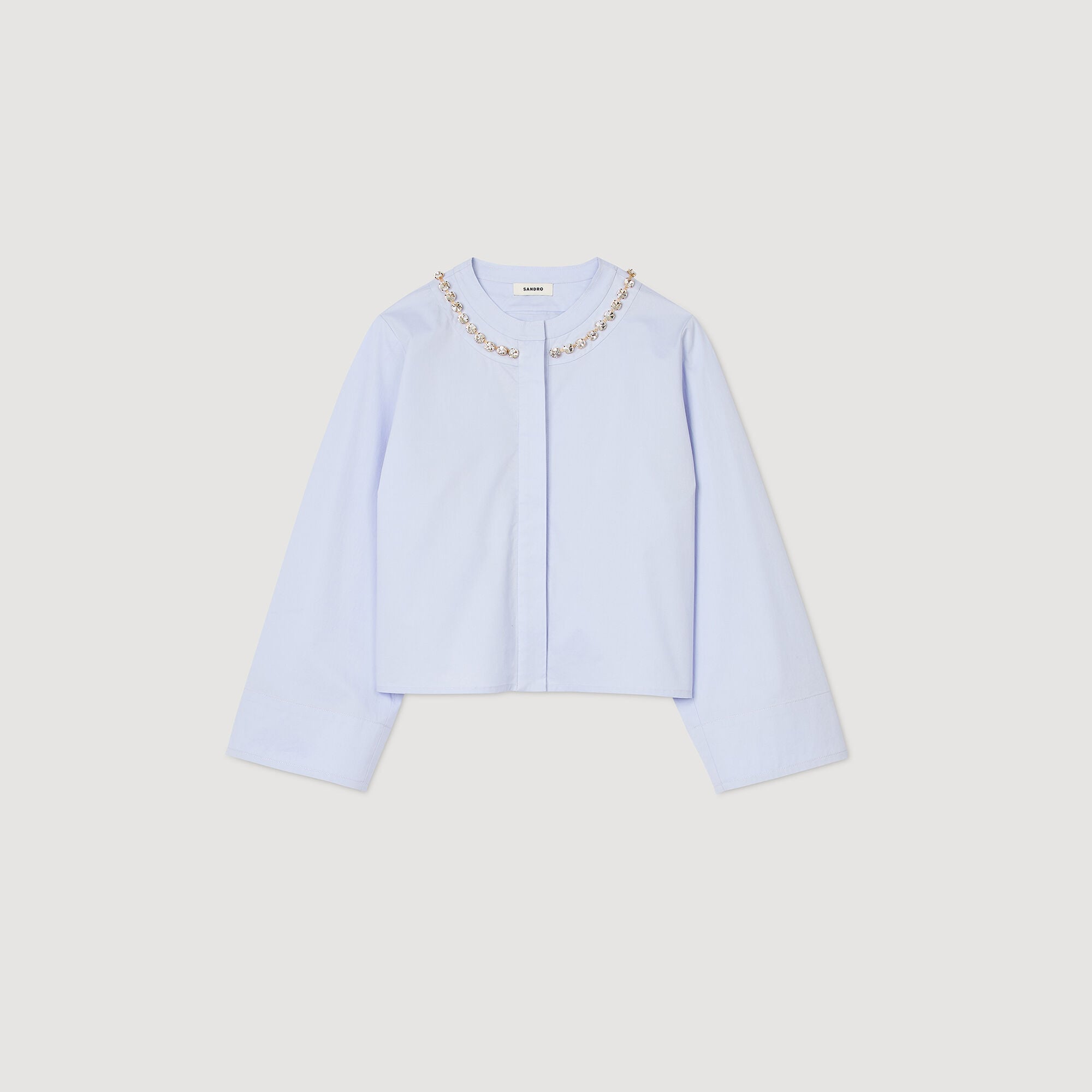 Kurze Hemdbluse mit Schmuckkragen - Damen | Sandro