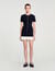 Kurzes Strickkleid mit Volant