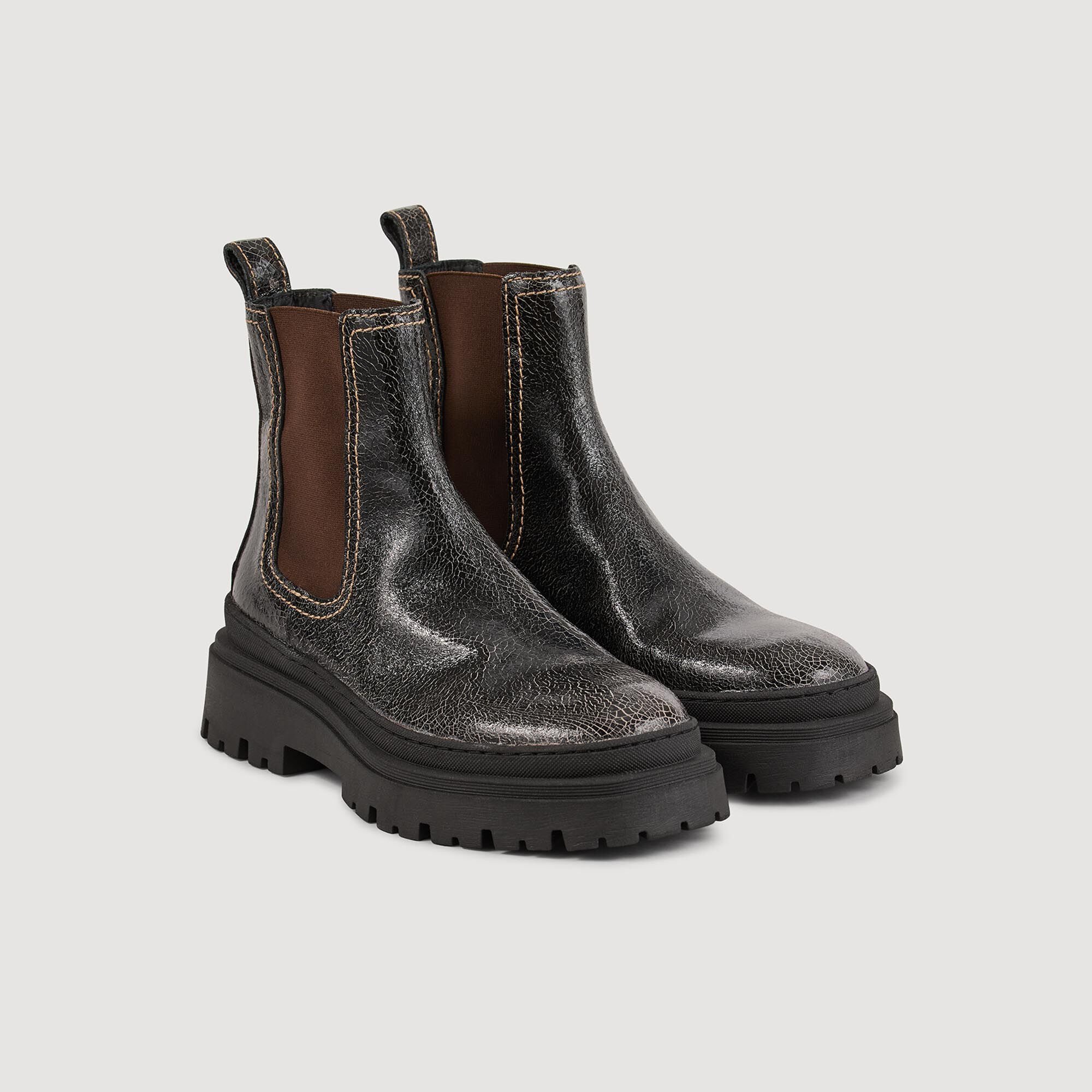 Chelsea-Boots aus Craquel&eacute;-Leder