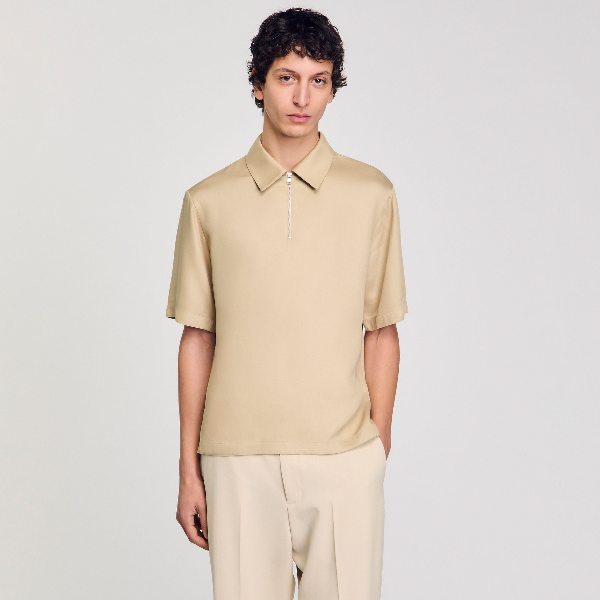 Poloshirt mit Reißverschlusskragen