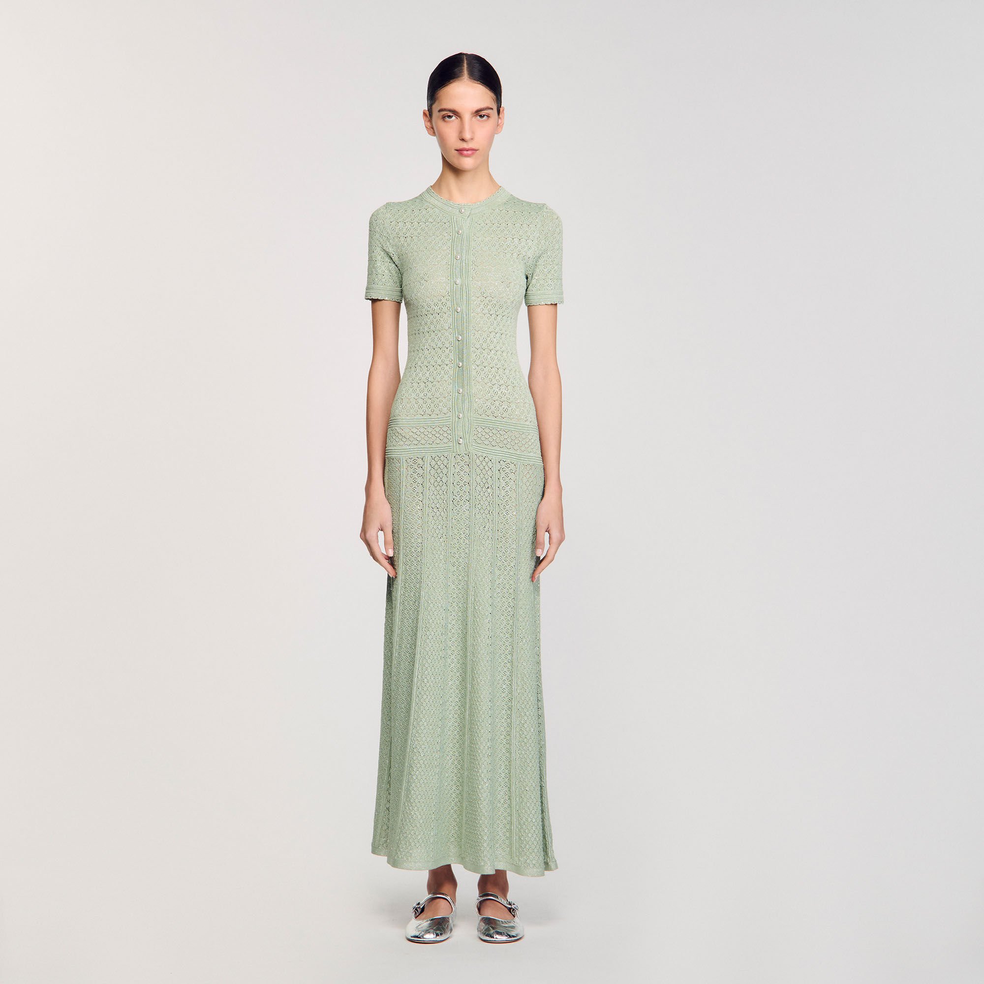 Langes Strickkleid
