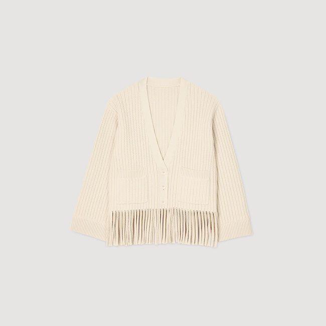 Strickcardigan mit Fransen