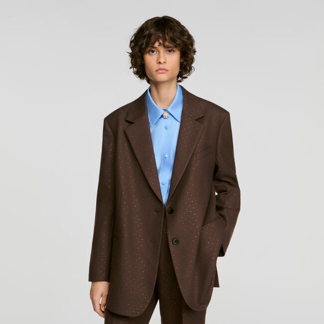 Taillierter Blazer mit Strass - Damen | Sandro