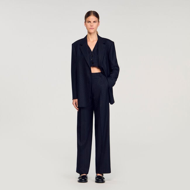 Gestreifter Blazer mit Strass