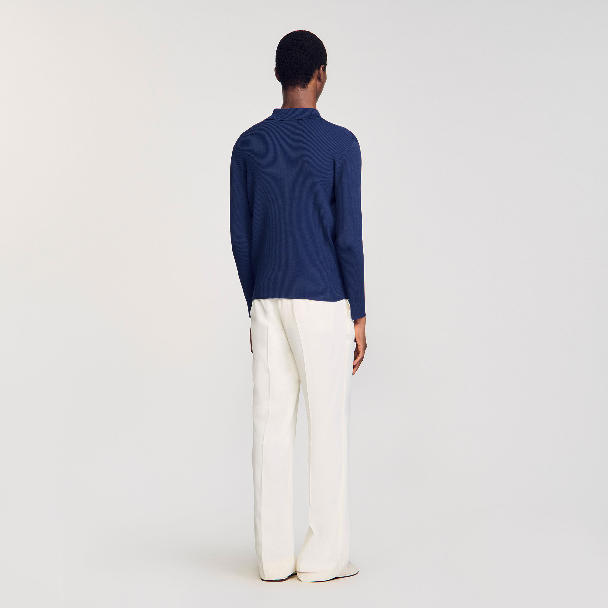 Poloshirt aus Rippstrick
