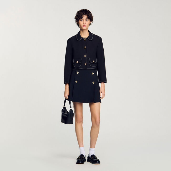 Kurze Jacke mit Bubikragen