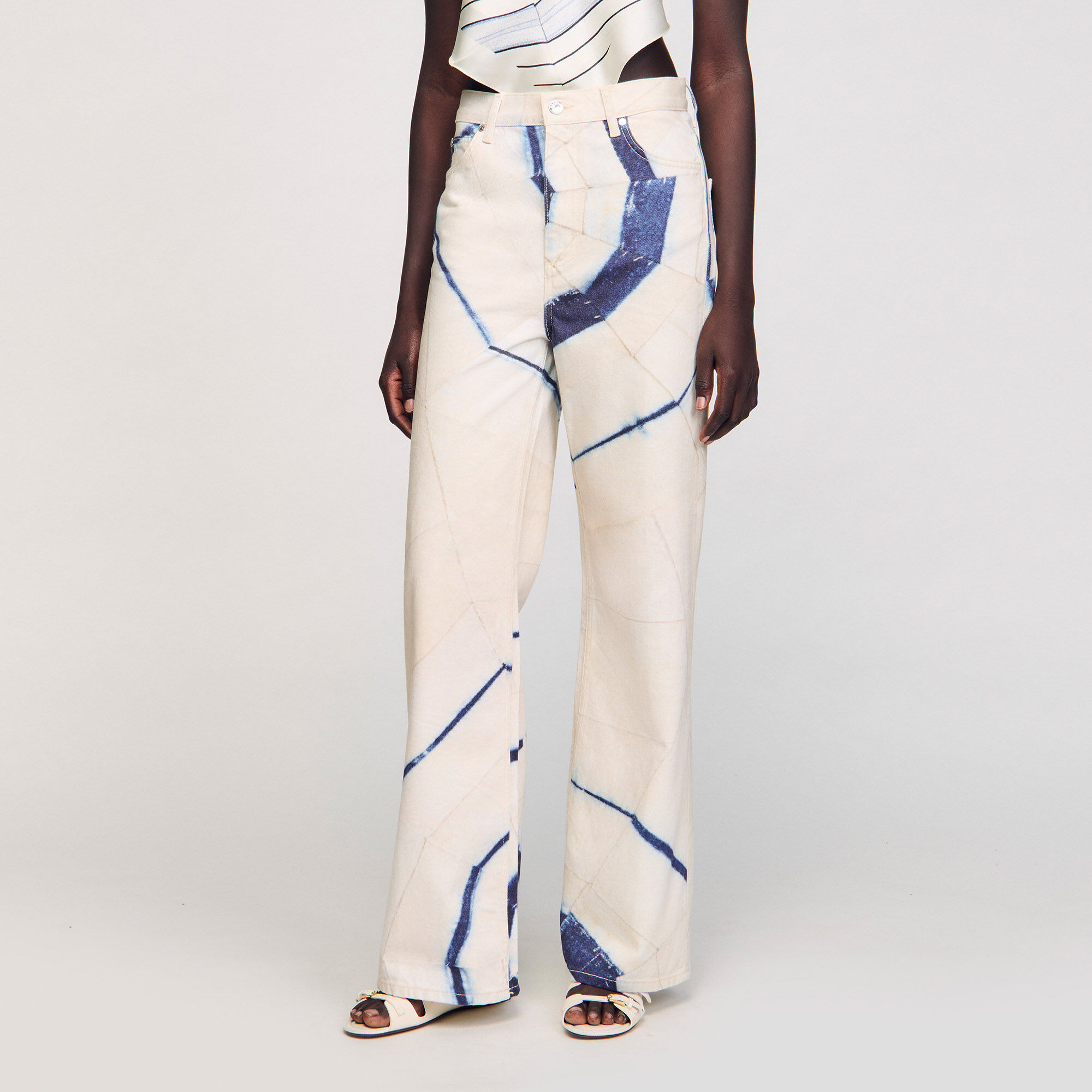 Jeans mit Streifenprint