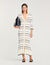 Langes Strickkleid mit Streifen