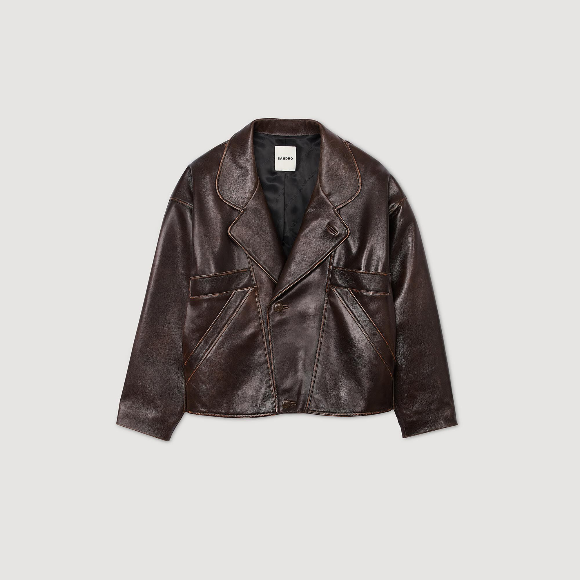 Oversize-Lederjacke