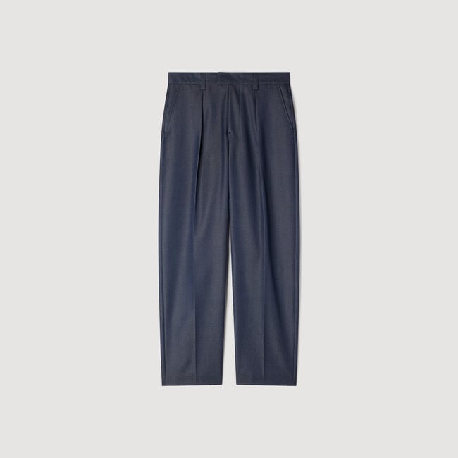 Bundfaltenhose in Denim-Optik