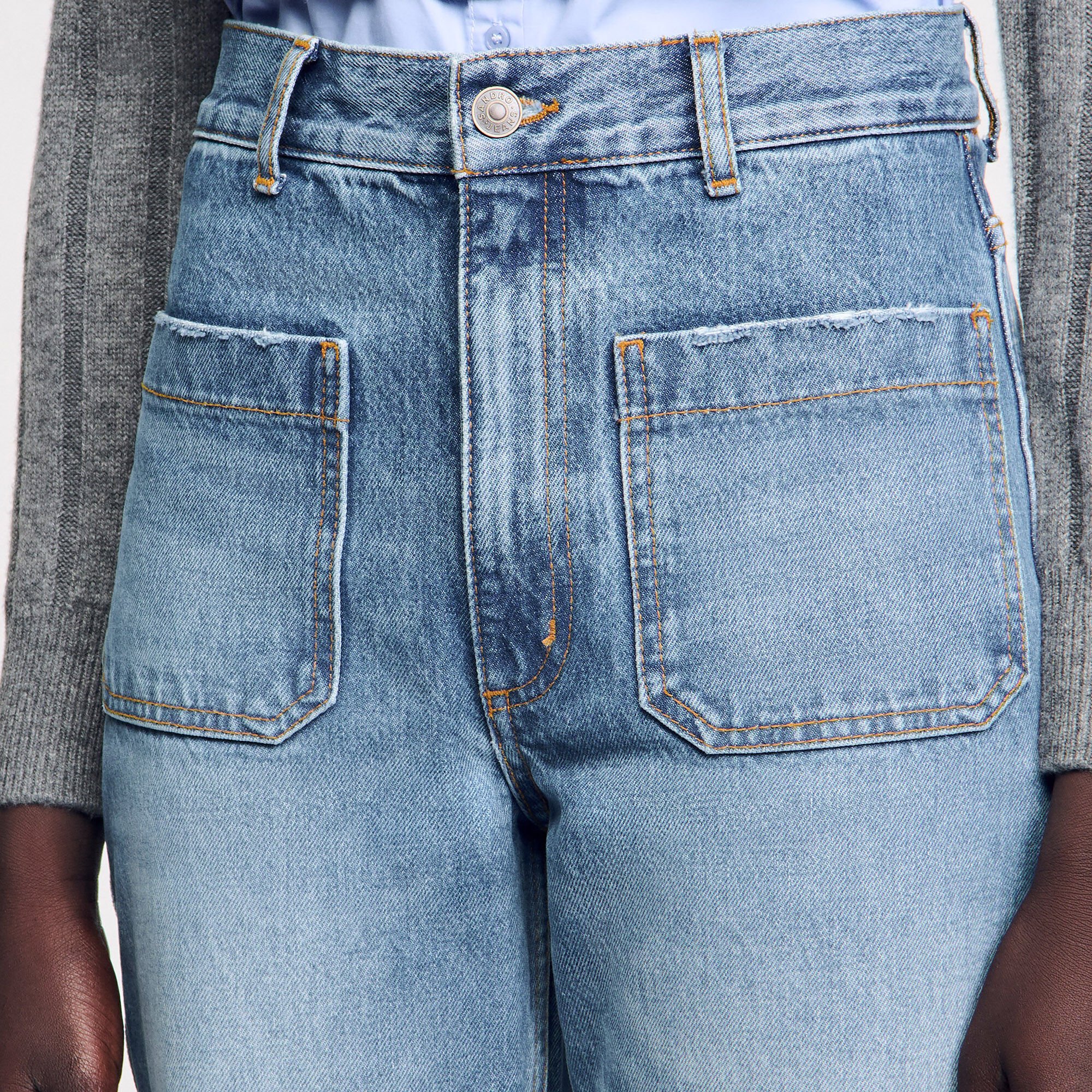 Verwaschene Flared Jeans