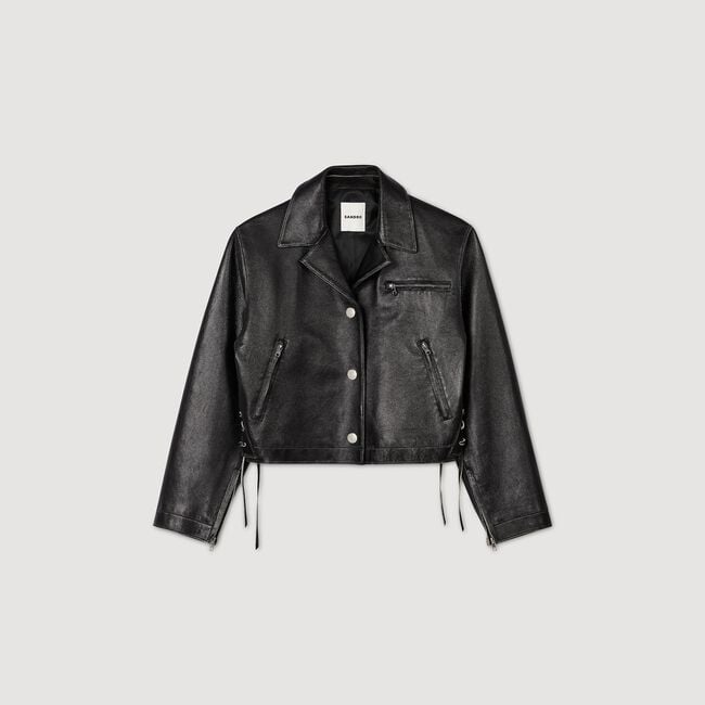 Blouson aus Leder im Vintage-Stil