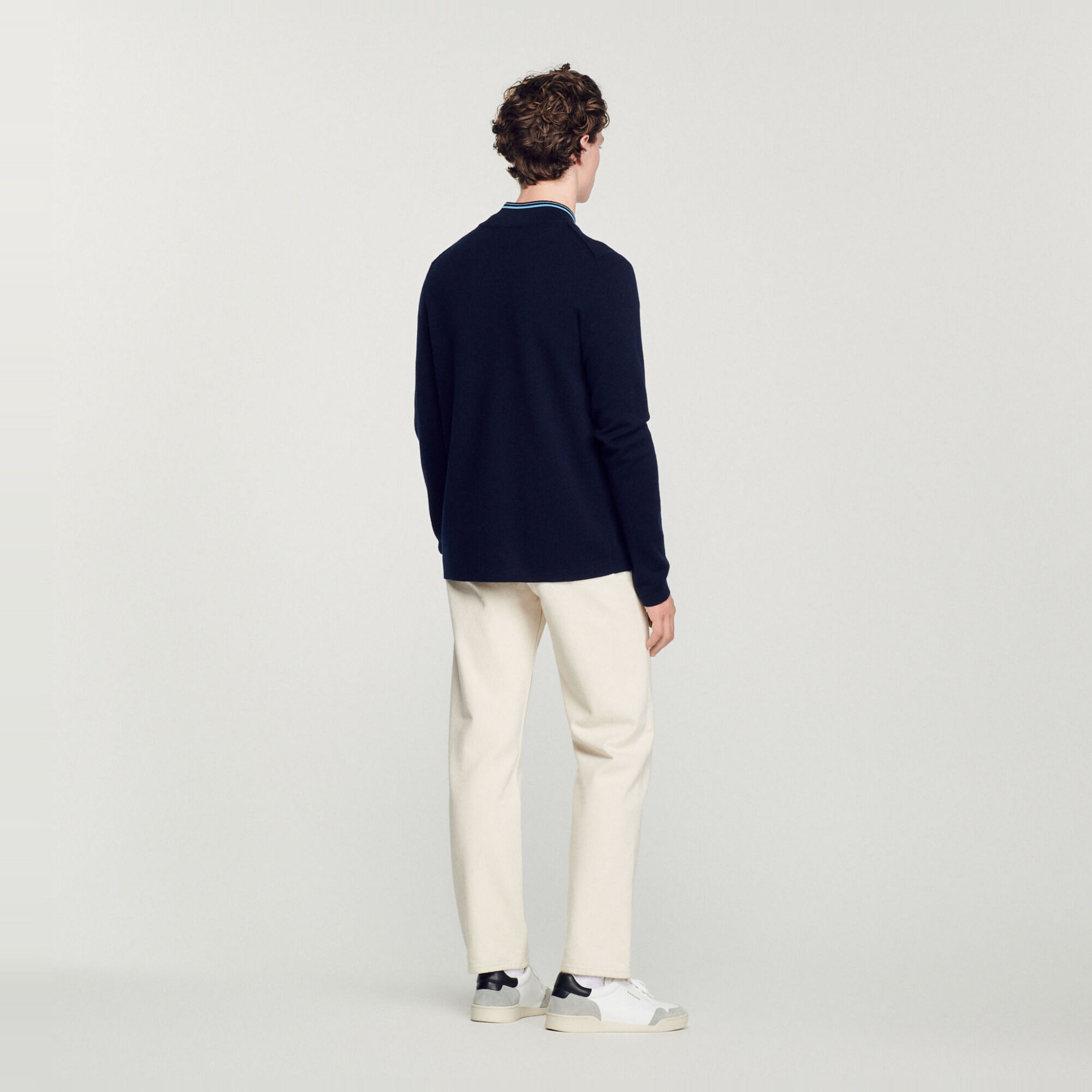 Cardigan mit Zip und Streifenkragen