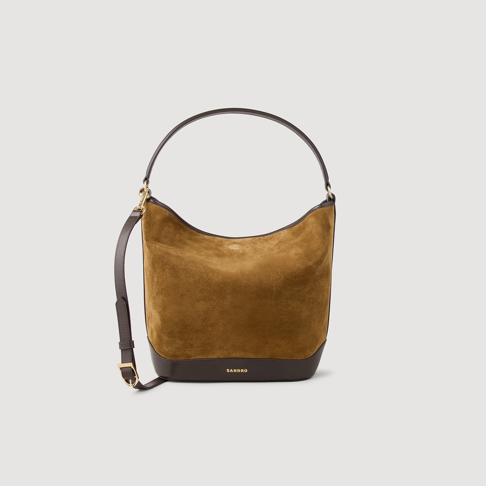 Beuteltasche aus Leder und Wildleder