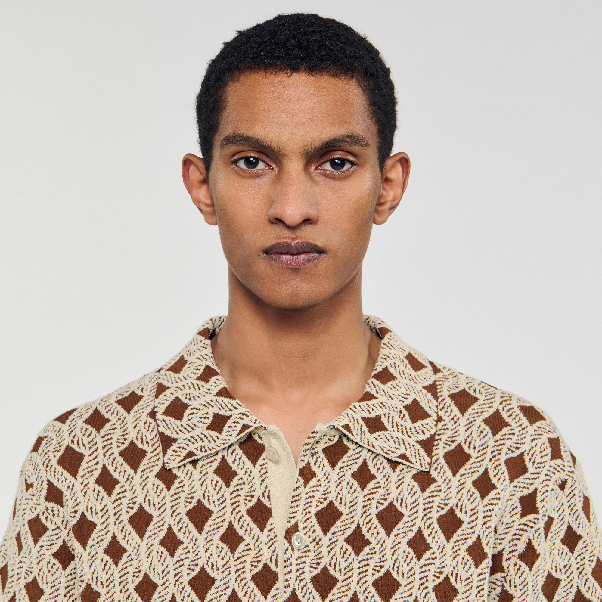 Cardiganhemd mit Seil-Jacquard