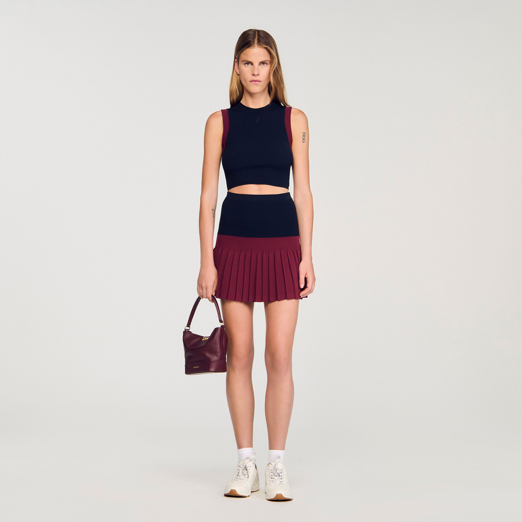 Zweifarbiges Stricktop
