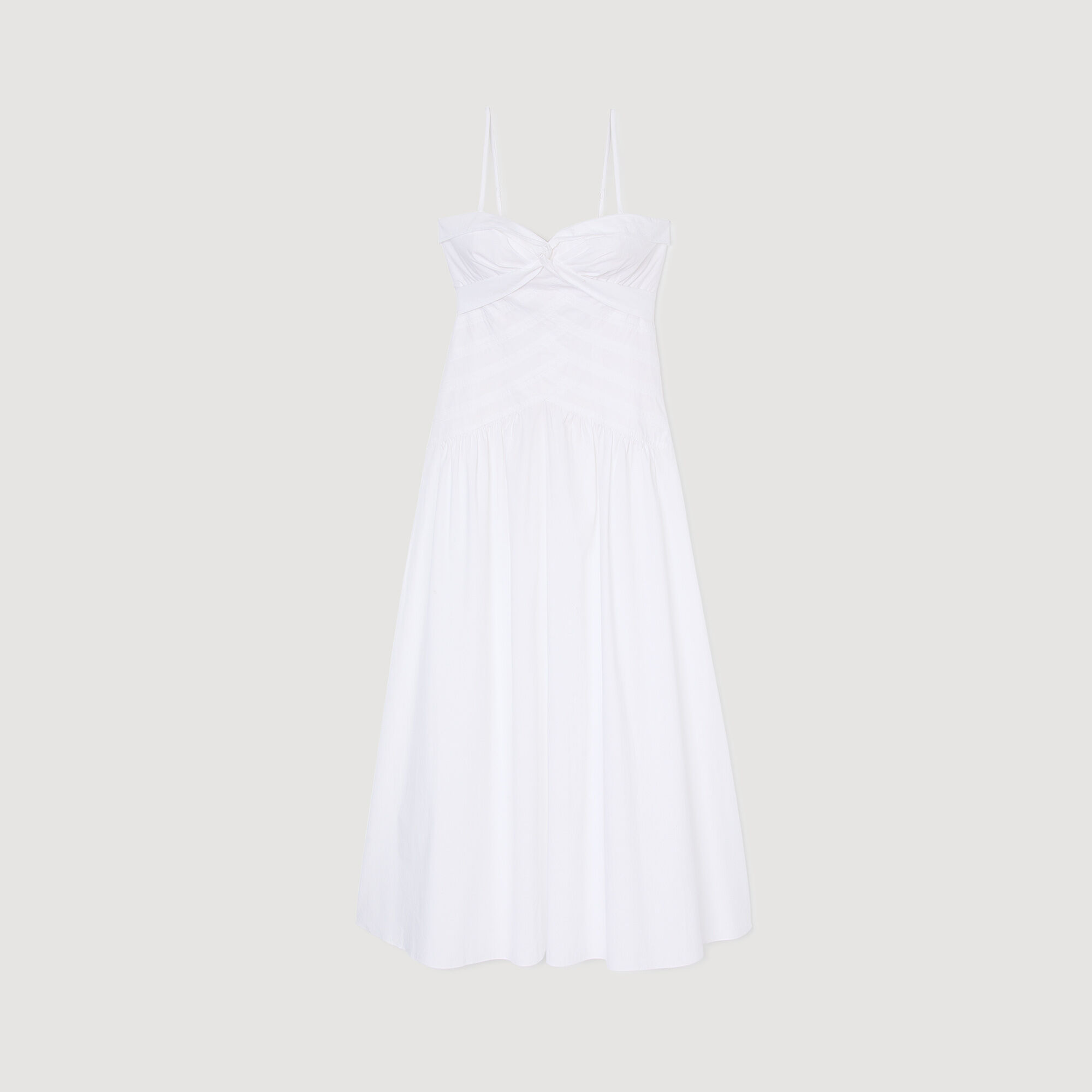 Langes Kleid mit drapiertem Bustier