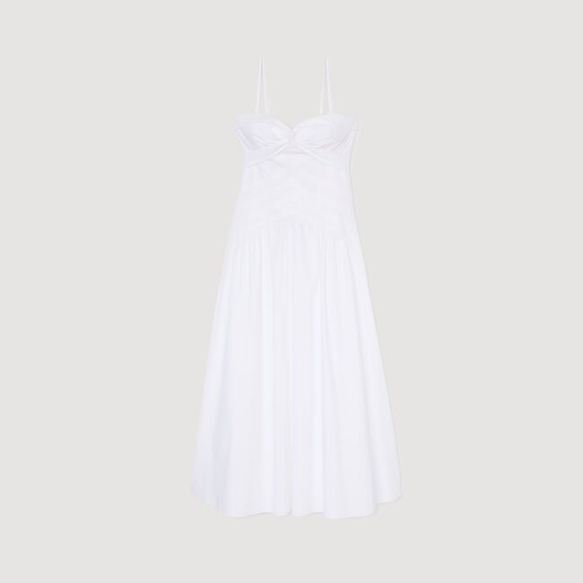 Langes Kleid mit drapiertem Bustier