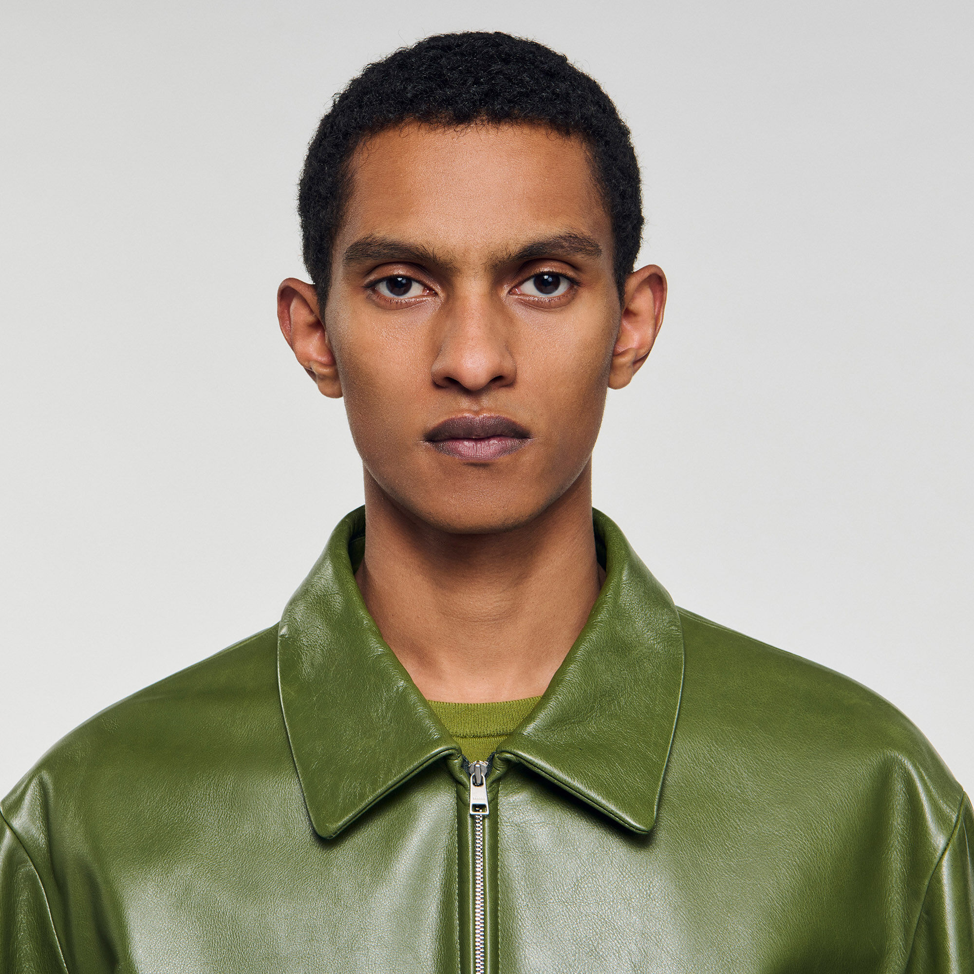 Lederjacke mit Reißverschluss