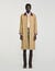 Langer Trenchcoat mit Lederkragen
