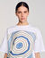 T-Shirt mit Spiralendruckmuster