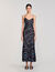Langes bedrucktes Seidenkleid